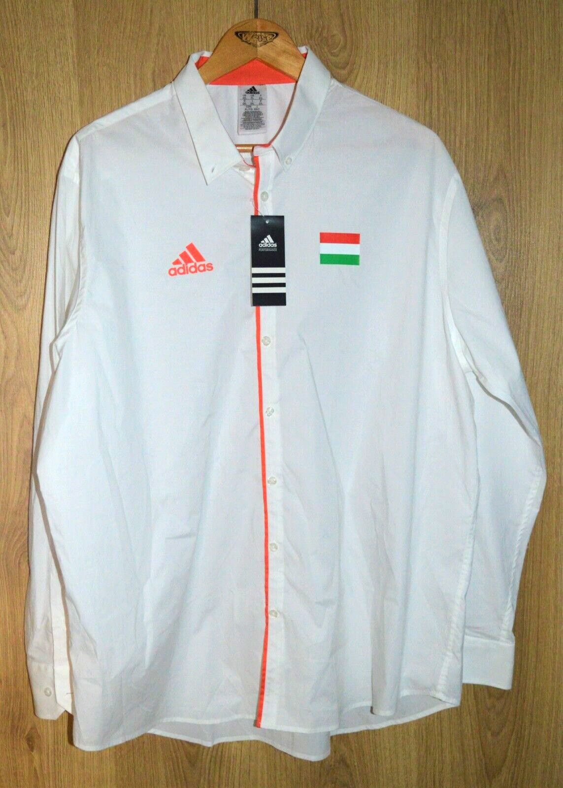 Adidas Performance Long Sleeve Button Up Shirt Hungary Flag – 2XL XXL BNWT