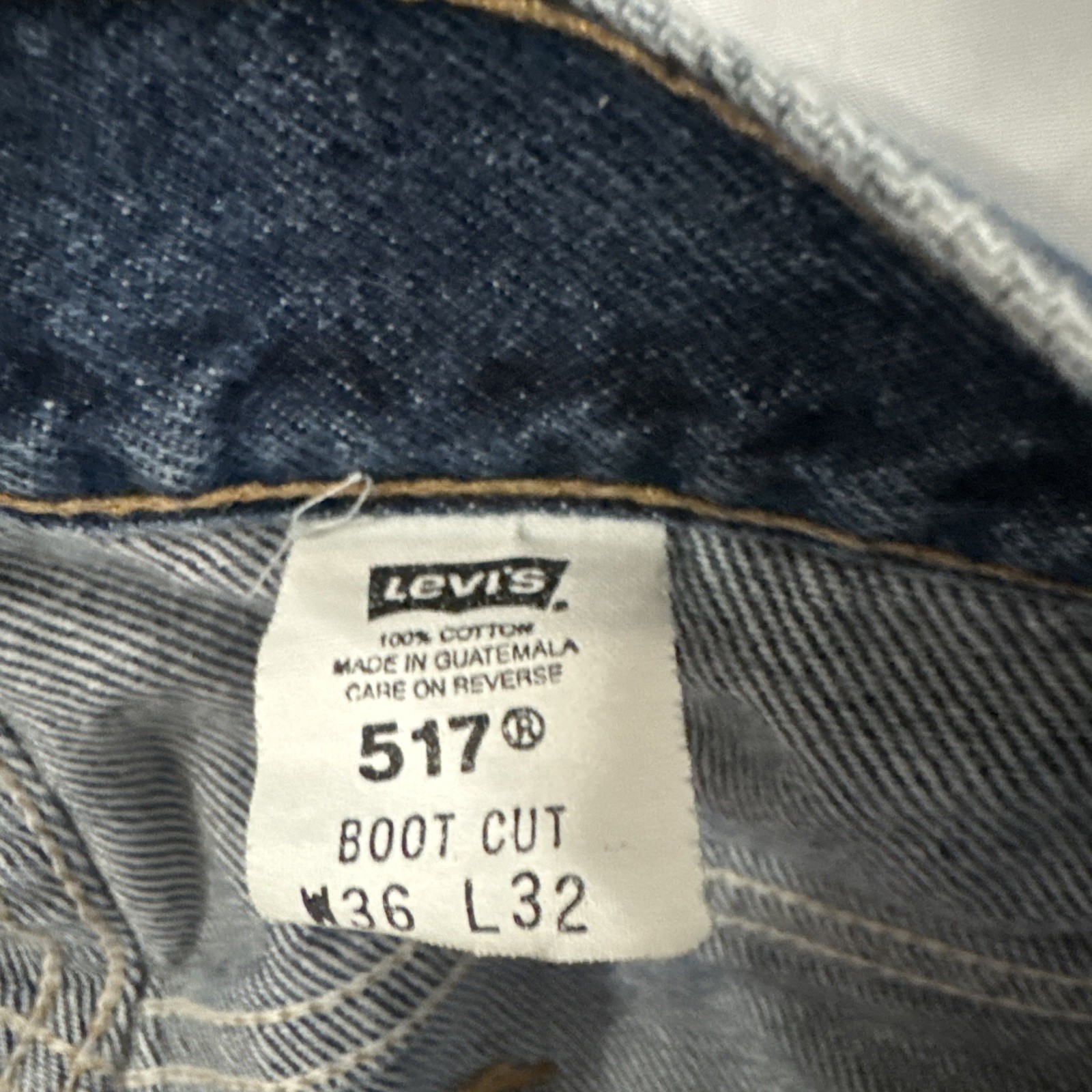 Levi’s 517 36×32 Bootcut Jeans Dark Wash Made In USA Red Tab