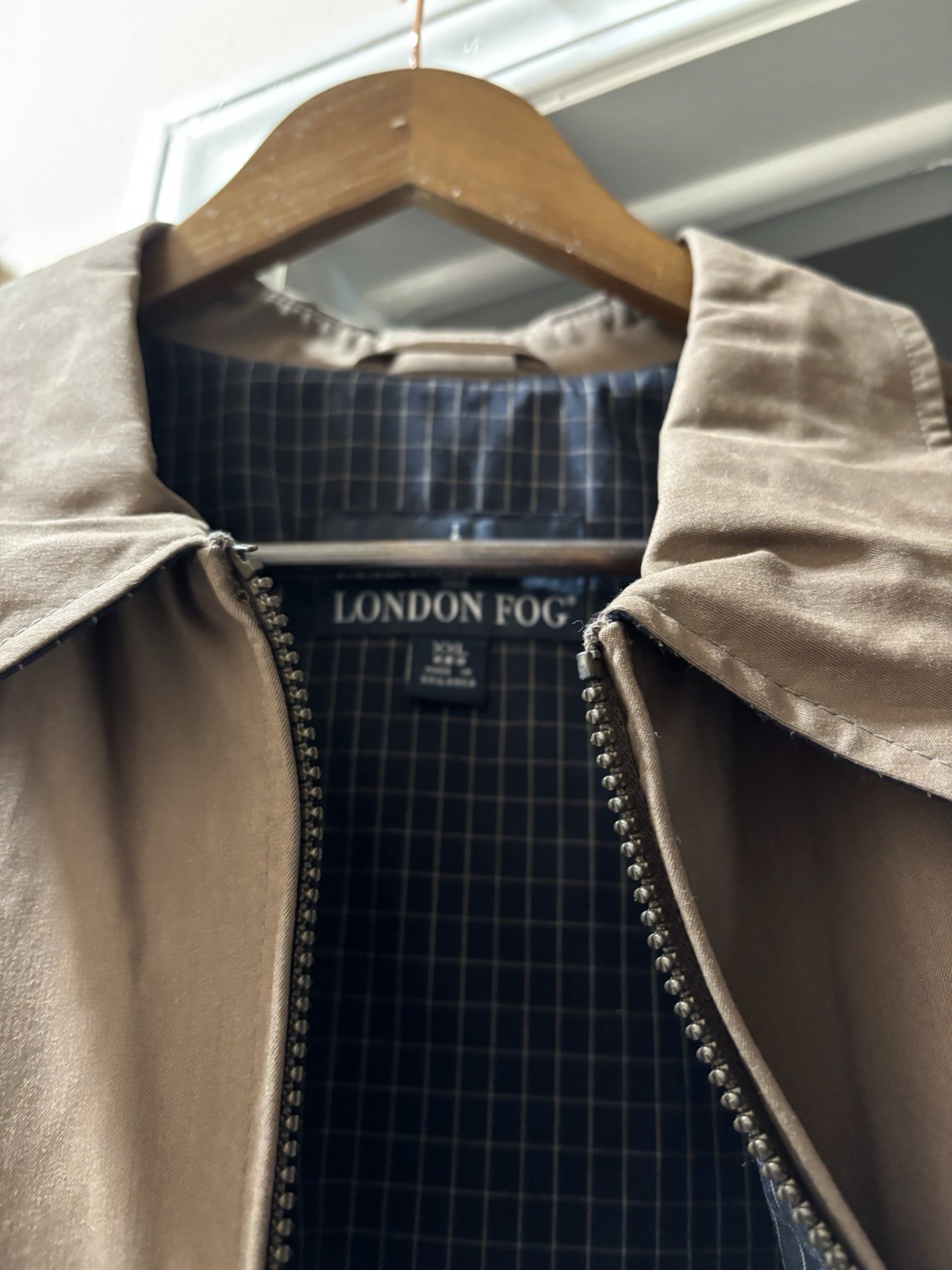 LONDON FOG MENS 2XL Zippered Brown Jacket/Water Repellent/NWT/2 Pockets/HOPKINS