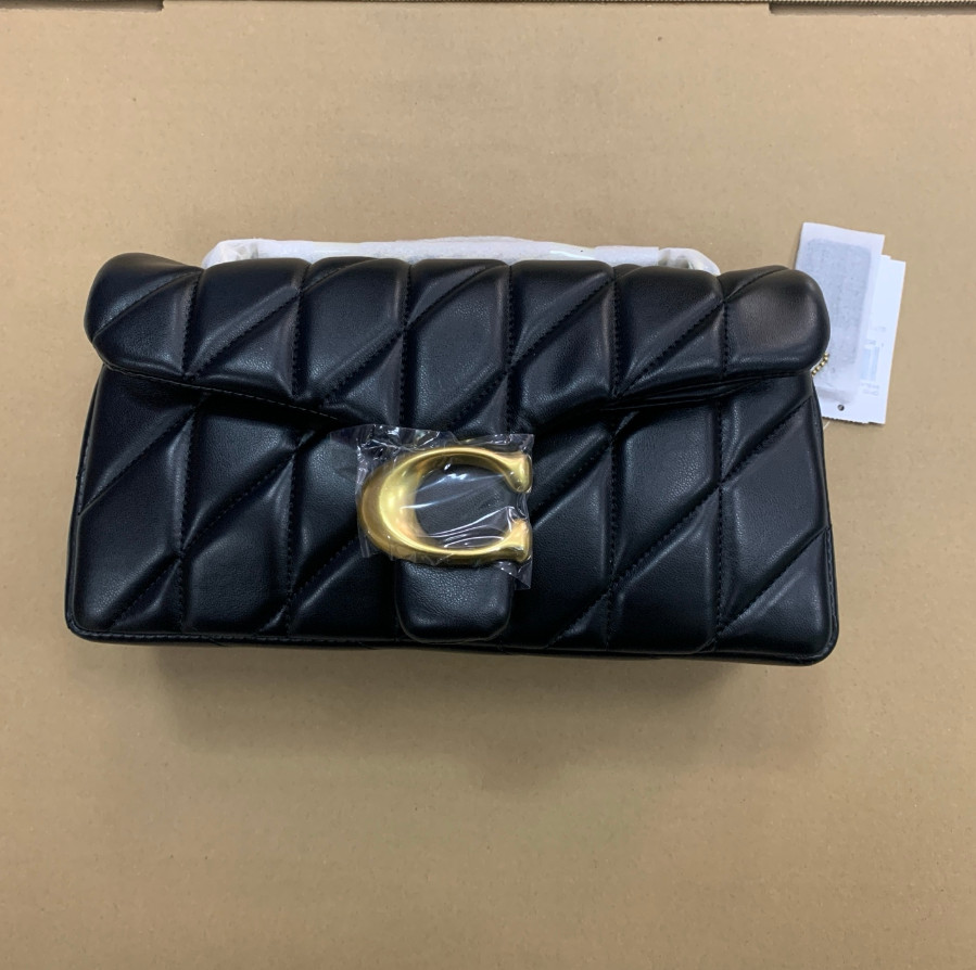 COACH Tabby Shoulder Bag 26 Quilted CP150 Brass / Black Nappa Leather Outlet New