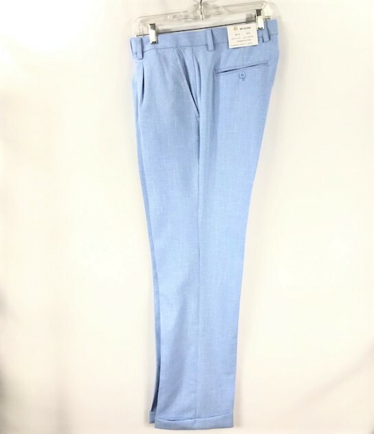 Rizzo Men 2 Piece Blue White Leisure Suit Pleated Cuffed Hem Pants Sizes M – XL