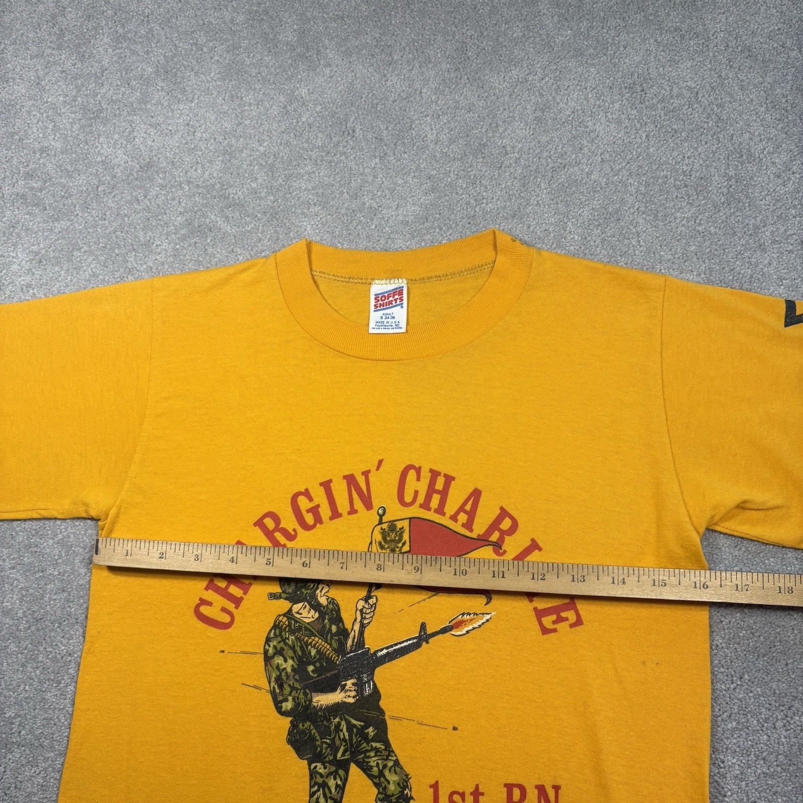 USMC Chargin’ Charlie 1st Battalion 80s T Shirt Named Single Stitch Size Small