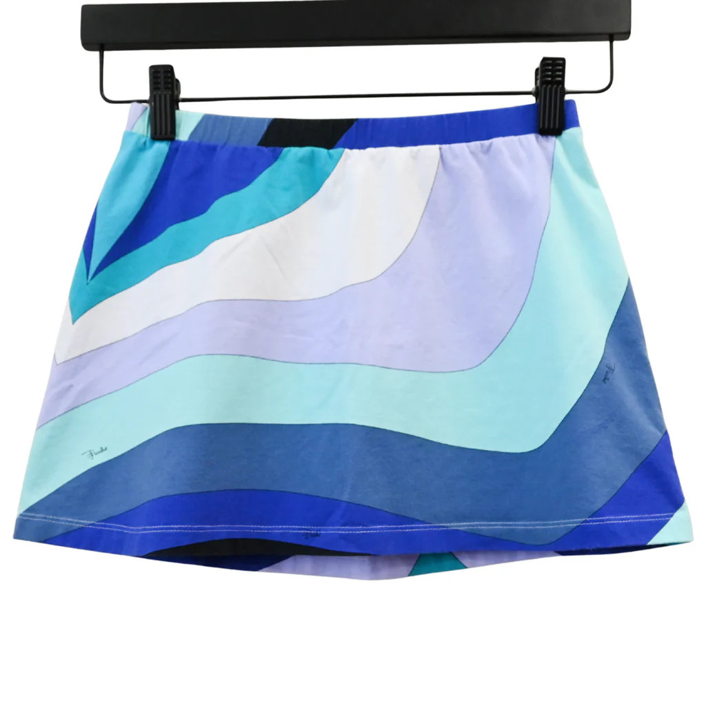 EMILIO PUCCI | Blue Cotton-Spandex Mini Skirt Size IT 40 / US 6