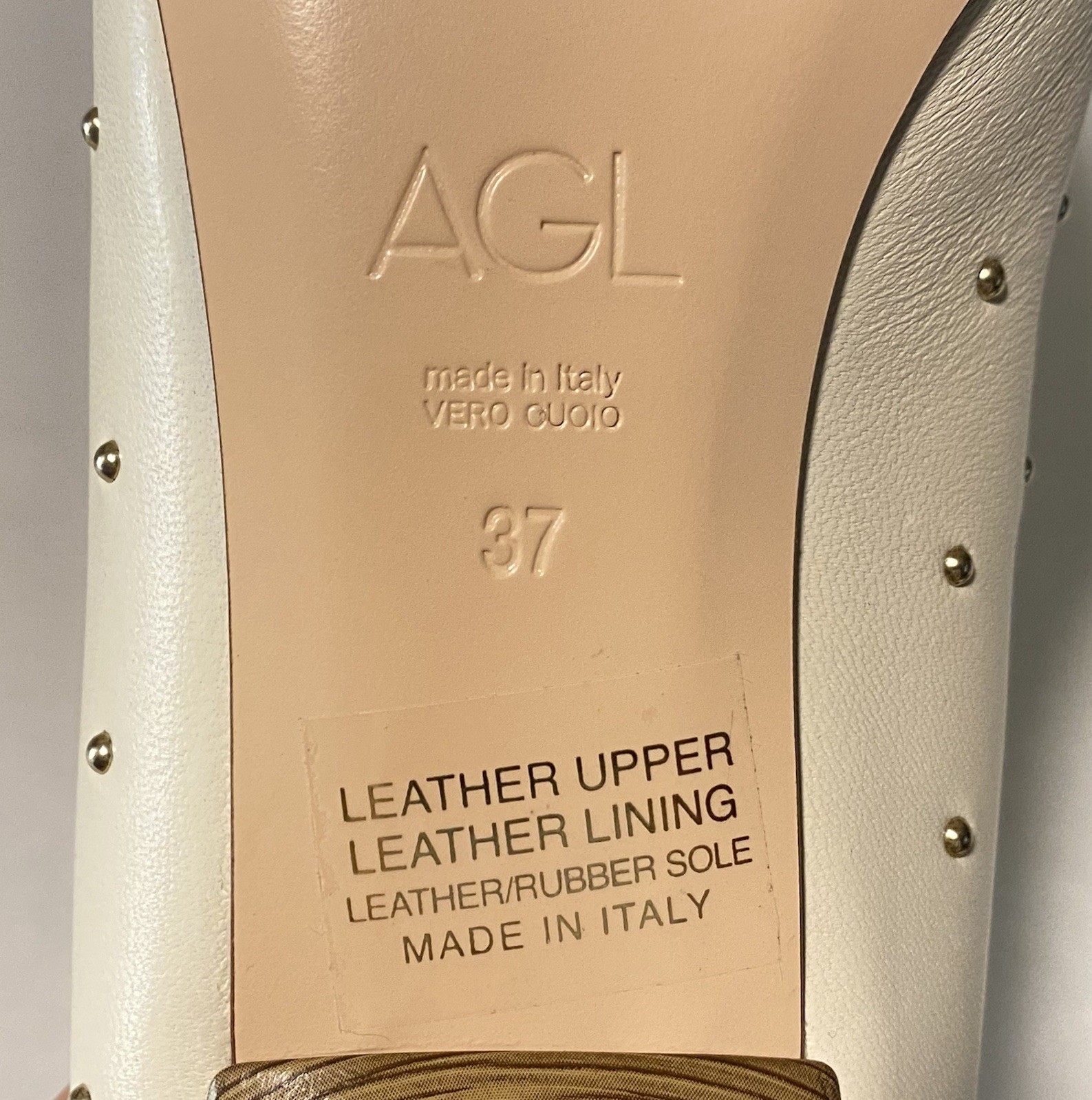 NWOB AGL 30mm Lenor Pumps Stud Embellished Women Kitten Heel EU37/US7 MSRP $495