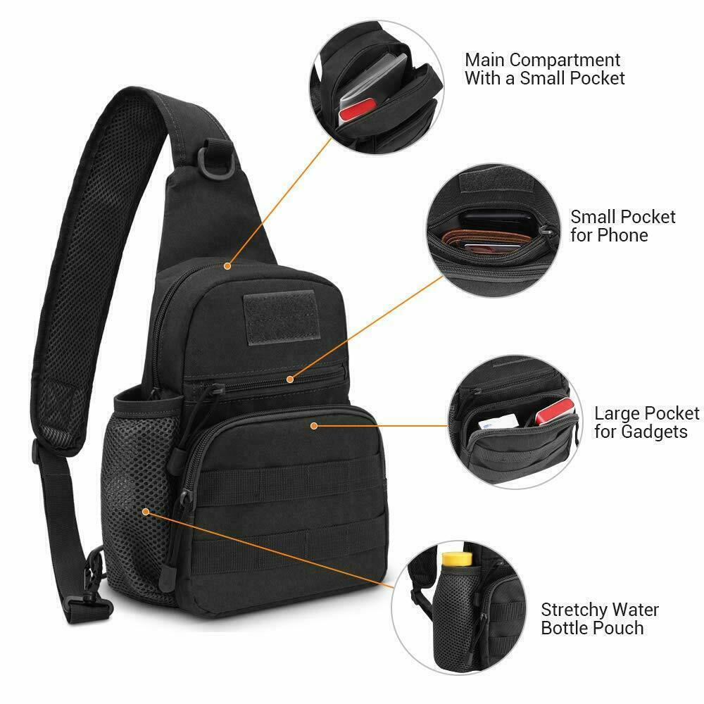 Tactical Sling Bag Backpack Military Shoulder Pack Small EDC Crossbody Chest Bag