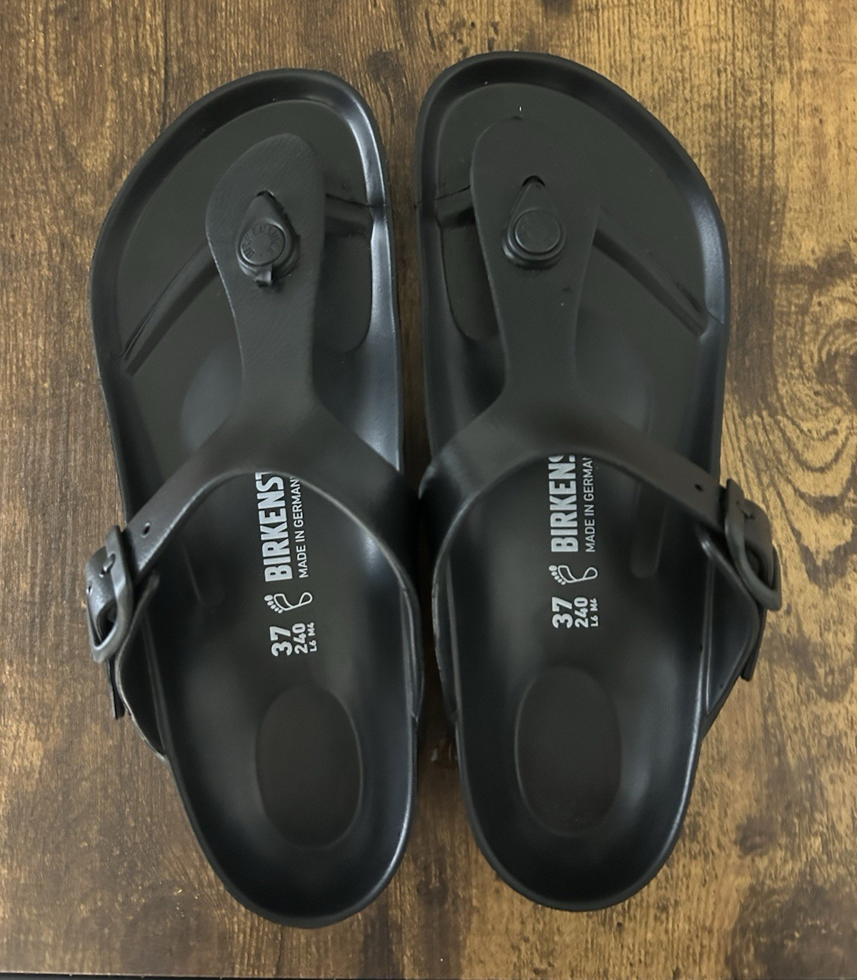 Birkenstock Black EVA Sandals Adjustable Buckle Women EU 37 US 6