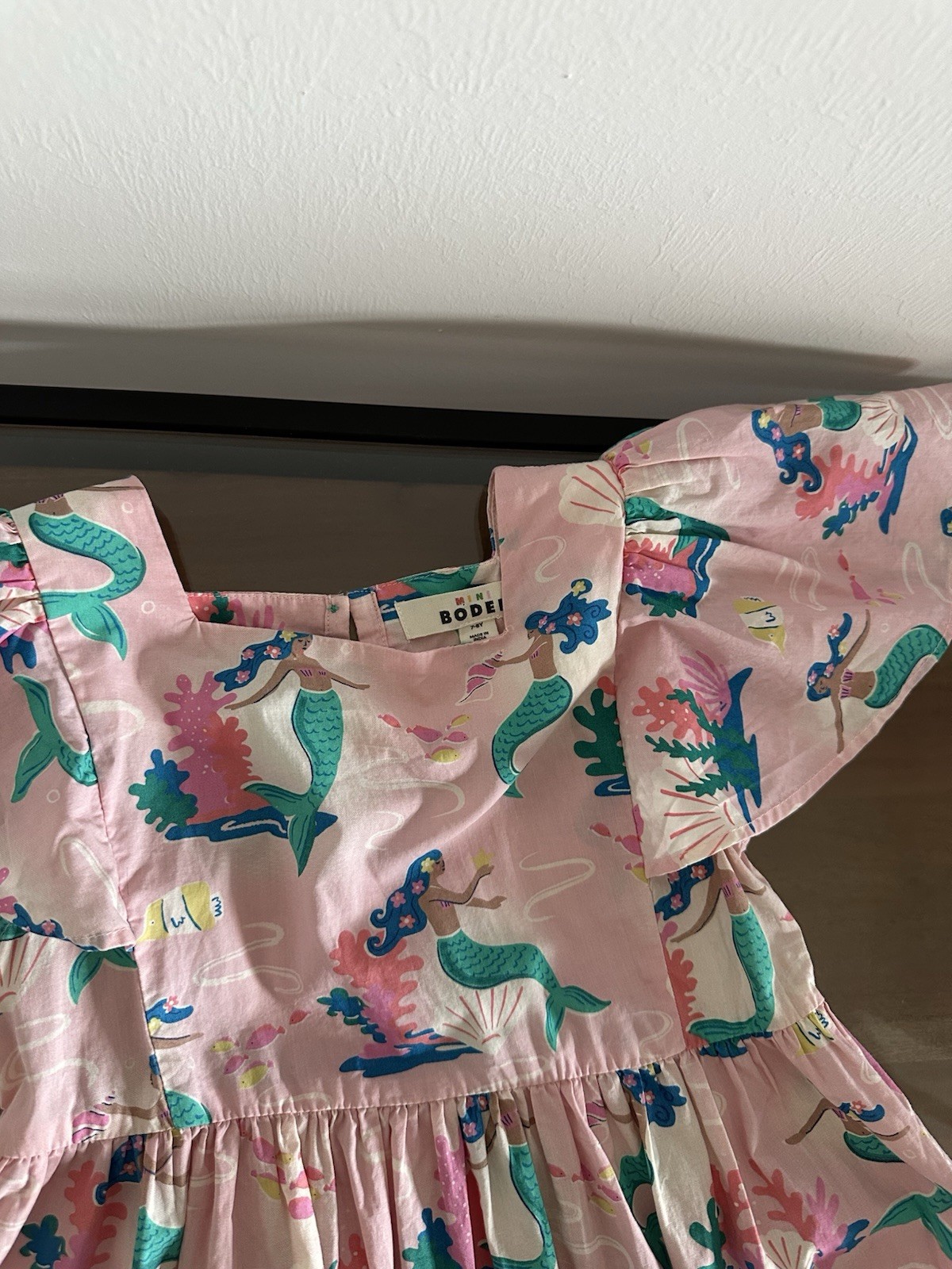 Mini Boden Charming Pink Sea Life Mermaid Dress Size 7-8
