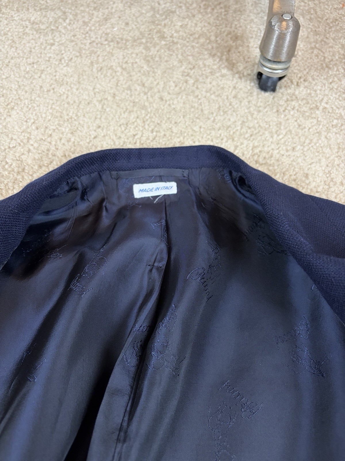 BRIONI 100% WOOL NOMENTANO NAVY BLUE DOUBLE VENT HOPSACK BLAZER SIZE 40R