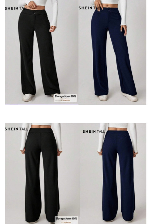 SHEIN Tall Dress Pants Bundle Size XL Black Navy Blue 2-Pack NWOT (34×31.5)