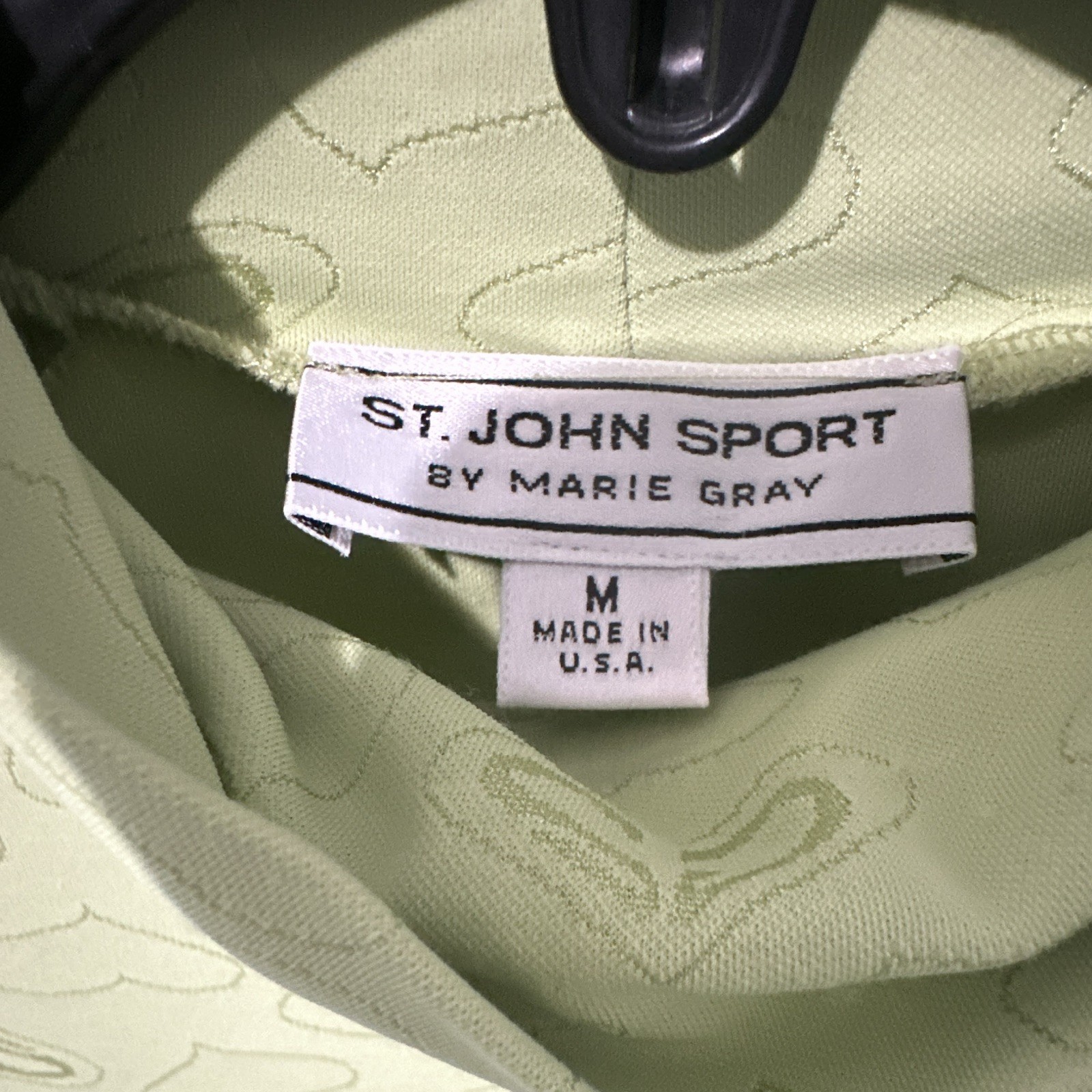 St. John Sport by Marie Gray Women’s M Green Animal Print Mock Neck Knit Top