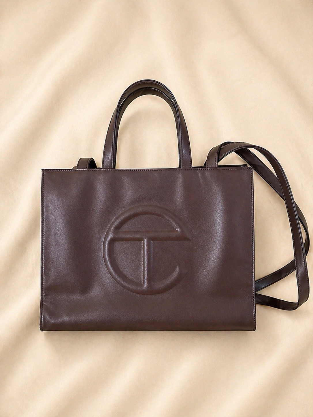 Telfar Medium Chocolate Brown Shopping Bag with Dust Bag