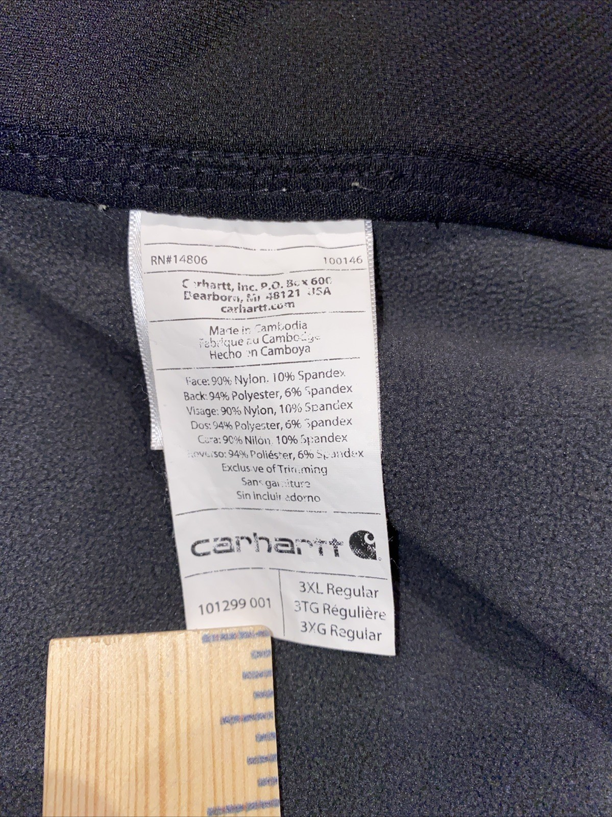 Carhartt Crowley Soft Shell Jacket Men’s 3XL Black Fleece Lined Pockets Full Zip
