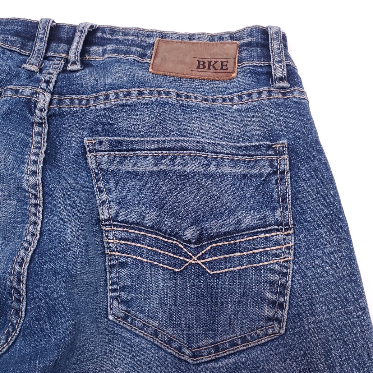 Buckle BKE Carter 32L Mens Jeans Blue 32×33 Straight Leg Stretch Designer Denim