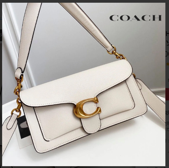 COACH 73995 Tabby Shoulder Bag White Leather Crossbody Shoulder Hand 2way Outlet