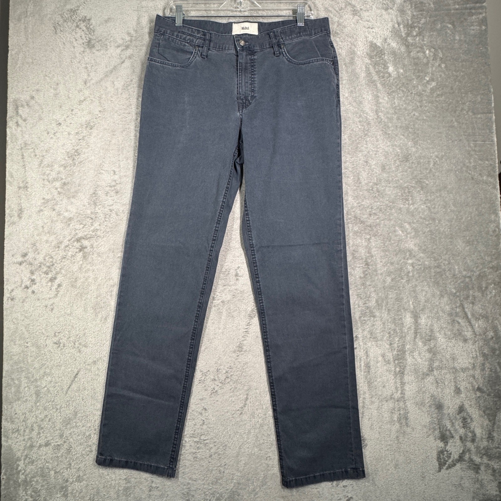 Hiltl Kirk Contemporary Fit Pants Mens 34 Gray Straight Leg Quiet Luxury Casual