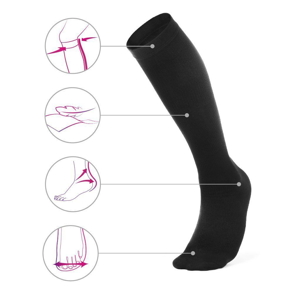 3Pairs- Copper Compression Socks 20-30mmHg Graduated Support Mens Womens S-XXL