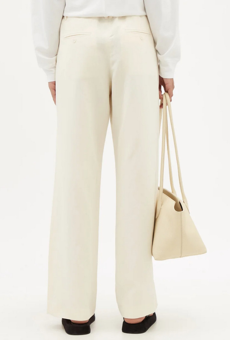 New $1290 The Row Dandy Silk & Linen-Blend Wide Leg Pants in Ivory sz 2/XS