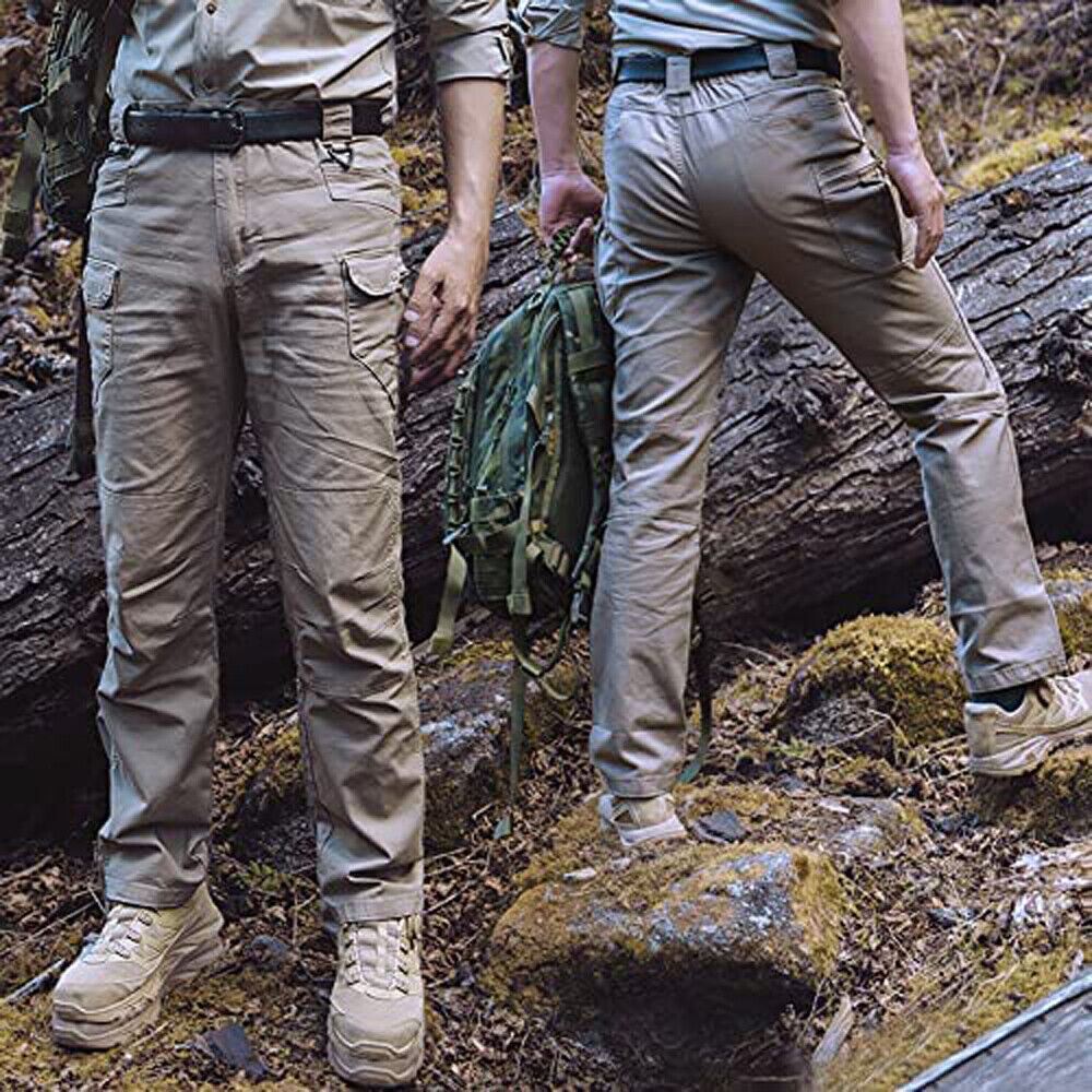 Cargo Trousers Mens Tactical Waterproof Hiking Military Combat Outdoor Pants US