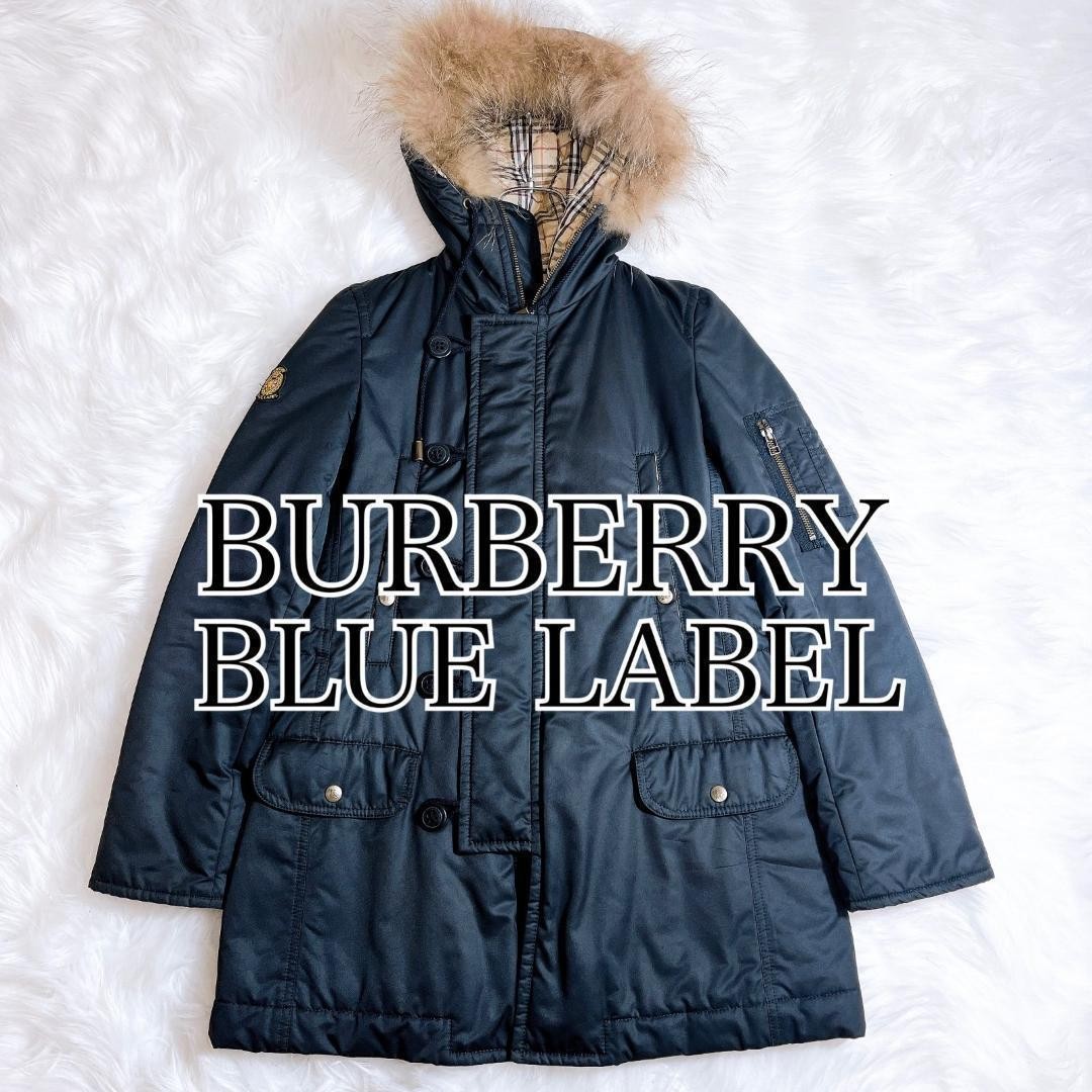 Burberry Blue Label 2way Emblem Mid Weight Down Coat Nova Check