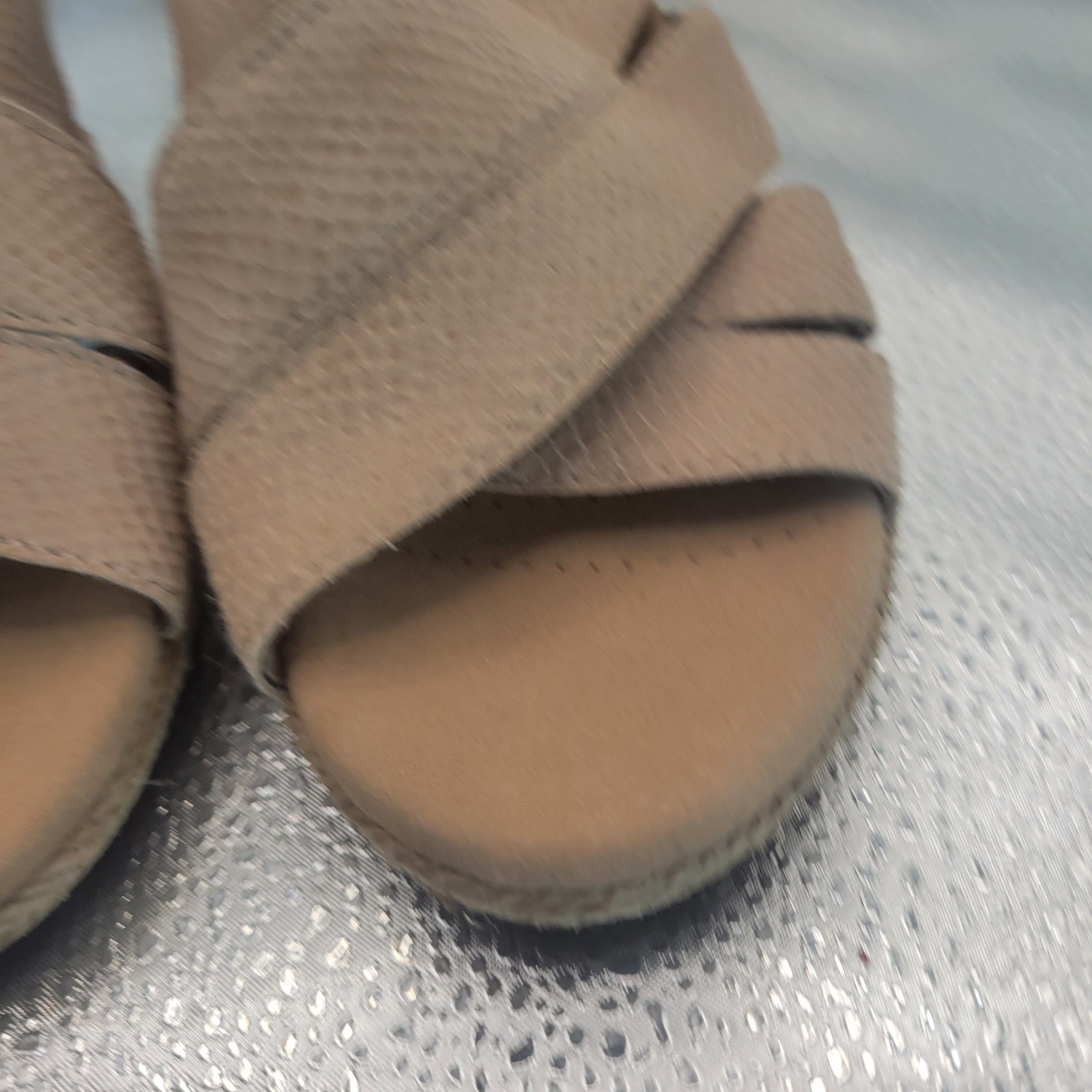 Clarks Lafley Krissy Sand Leather Espadrille Wedge Sandals Womens 7.5 M