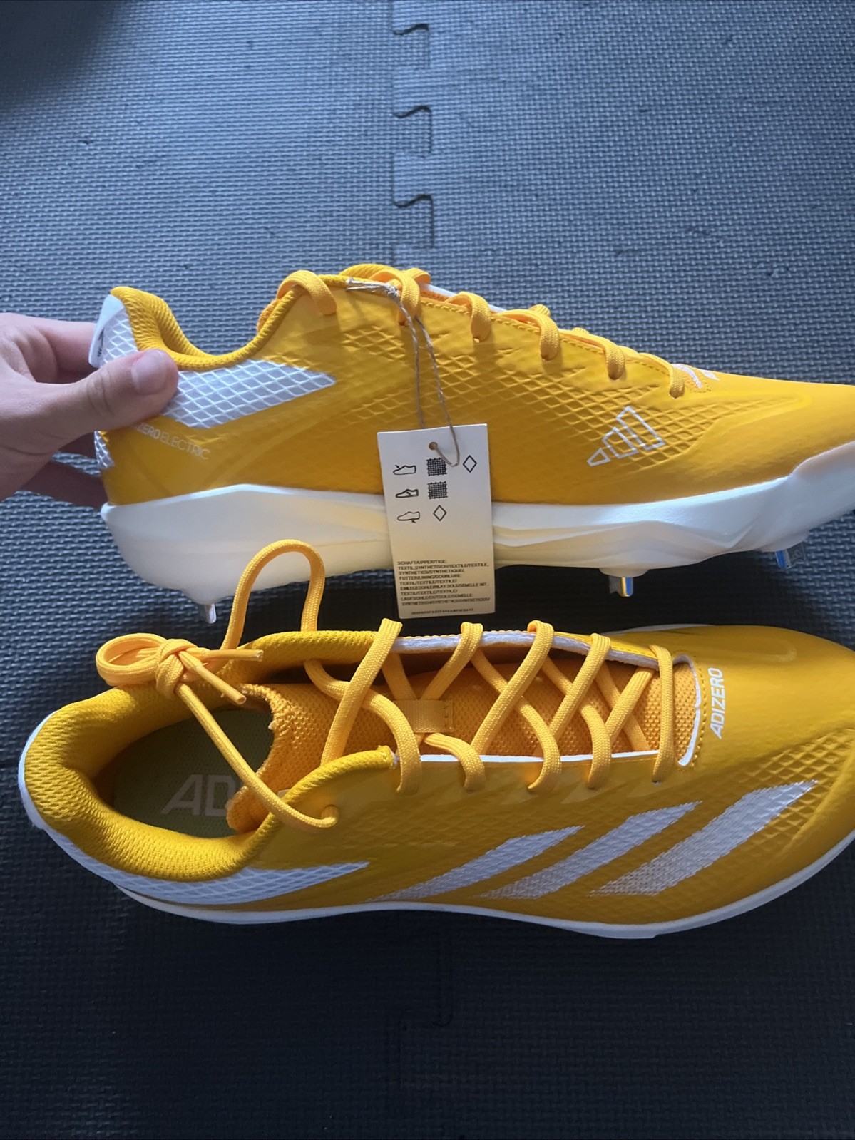 Adidas Electric BS Metal Baseball Cleats Yellow Men’s Size 11.5 ID0947