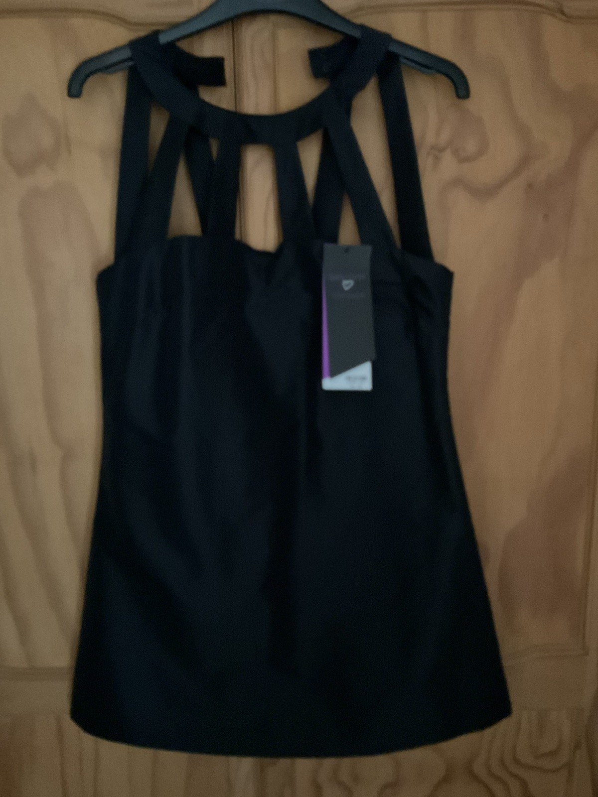 BNWT KATE MOSS TOPSHOP DARKEST MIDNIGHT BLUE SHIFT CAGE DRESS UK 10 38 +Hanger