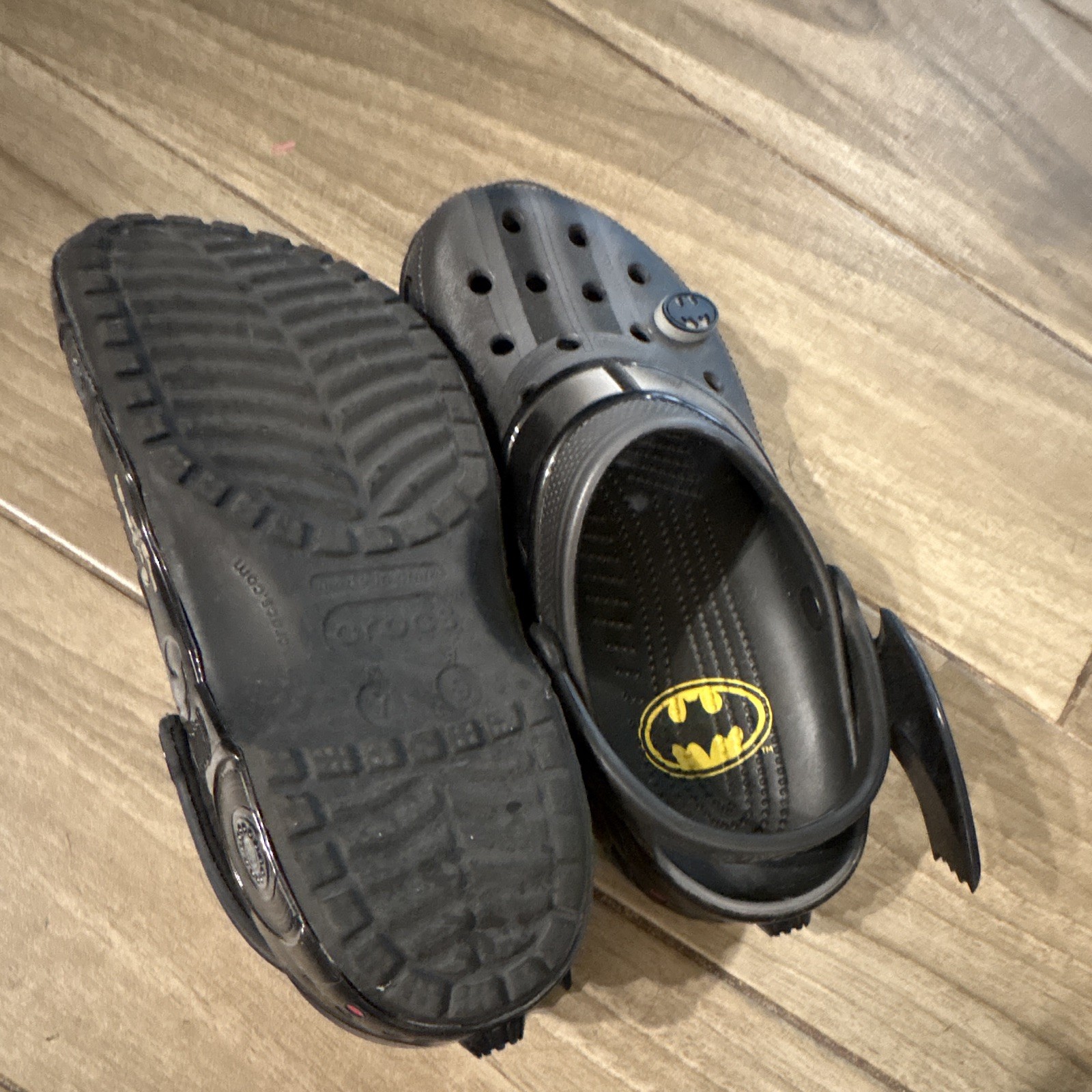 Crocs Batman Black Comfort Slip-On Clog Sandals, Logo Accent Unisex