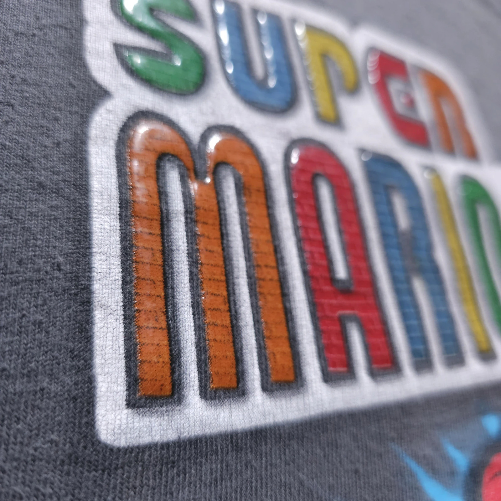 Super Mario Bros Nintendo Raglan Shirt Long Sleeve Graphic Gamer Tee Y2K 2007 M