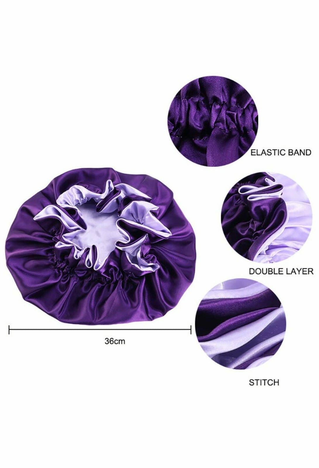 Large Satin bonnet for Curly Hair, Double Layer Reversible Silk Hair Sleep Cap