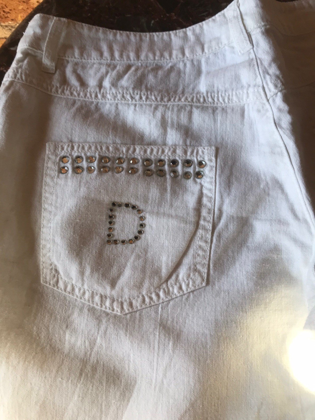 Dolce Gabbana White Lightweight Summer Pants 52% Linen 48% Cotton Low Rise Cut M
