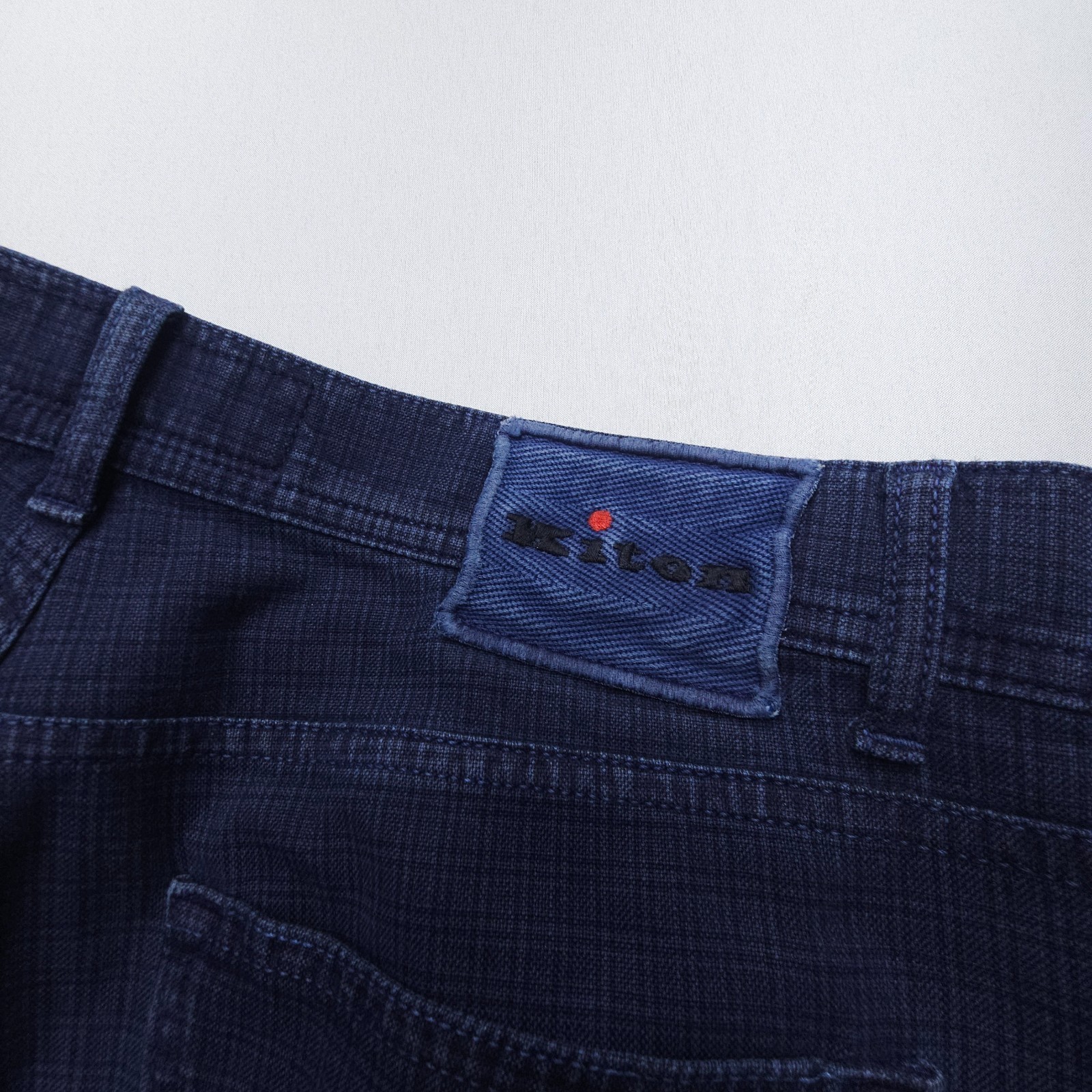 Kiton Napoli Stretch Cotton Trouser 5 Pocket Pants Size 52 (34 x 32″) Blue Italy
