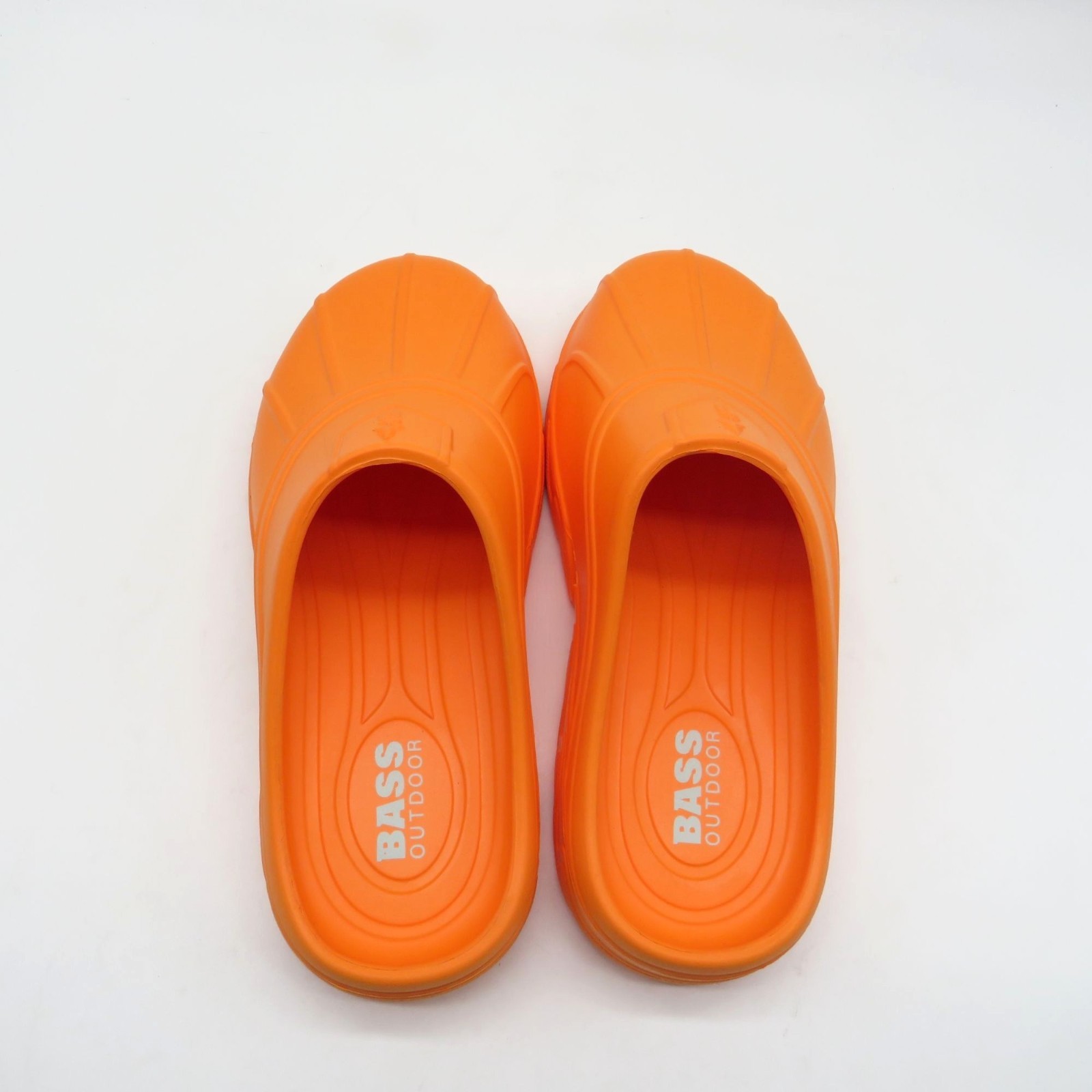 Bass Outdoor Unisex Orange Rubber Slip On Clogs Rugged Durable NEW