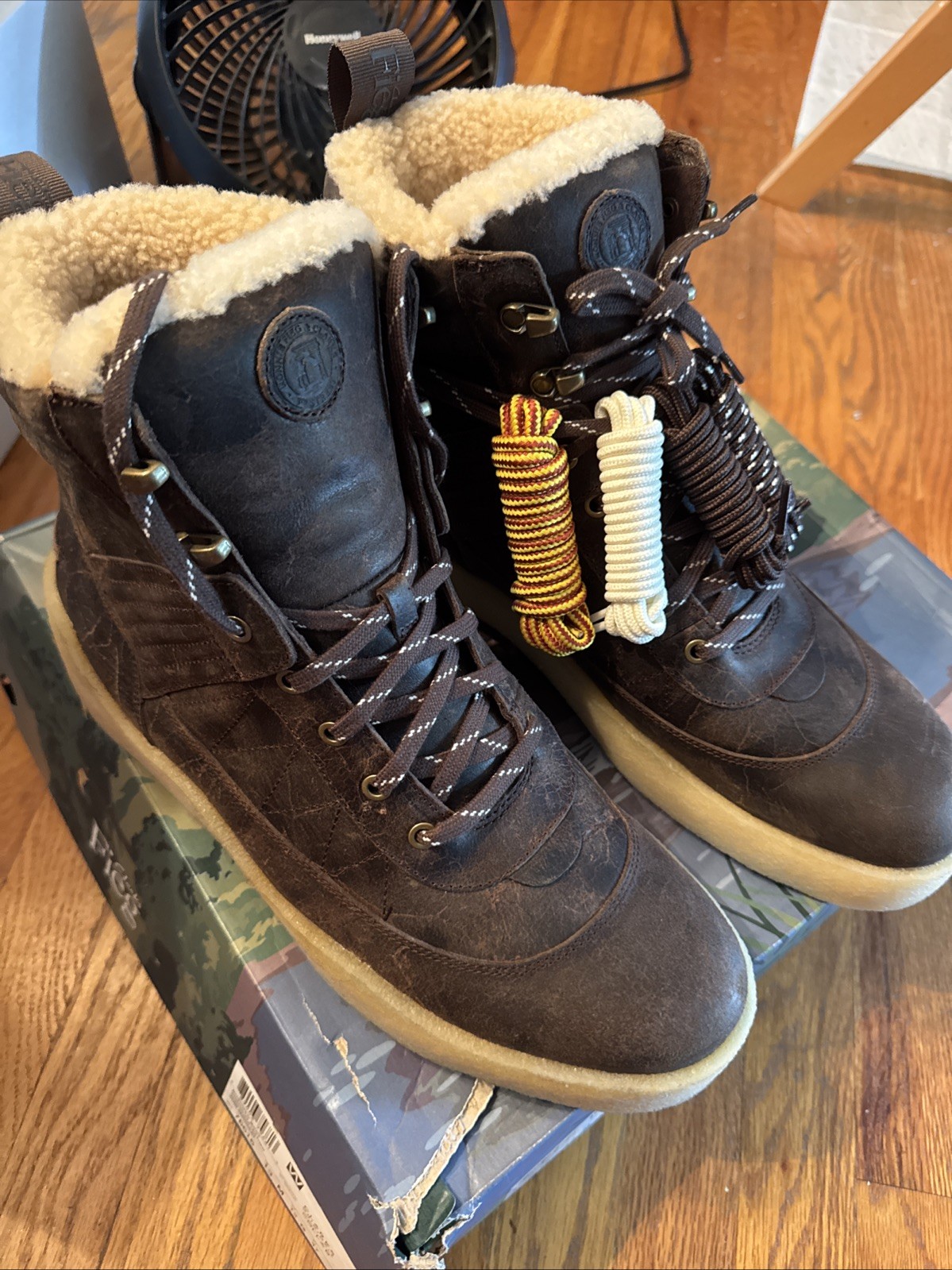 Clarks Kith Ronnie Fieg x 8th Street Rushden Mens Size 13 US Shearling Chocolate