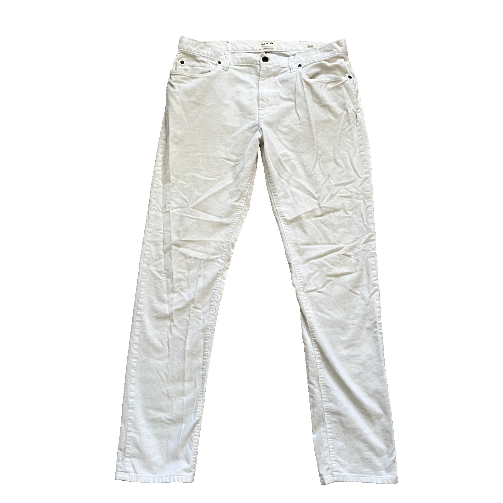 Men’s Todd Snyder Slim Fit Cream White Stretch Corduroy Pants Sz 34 x 30