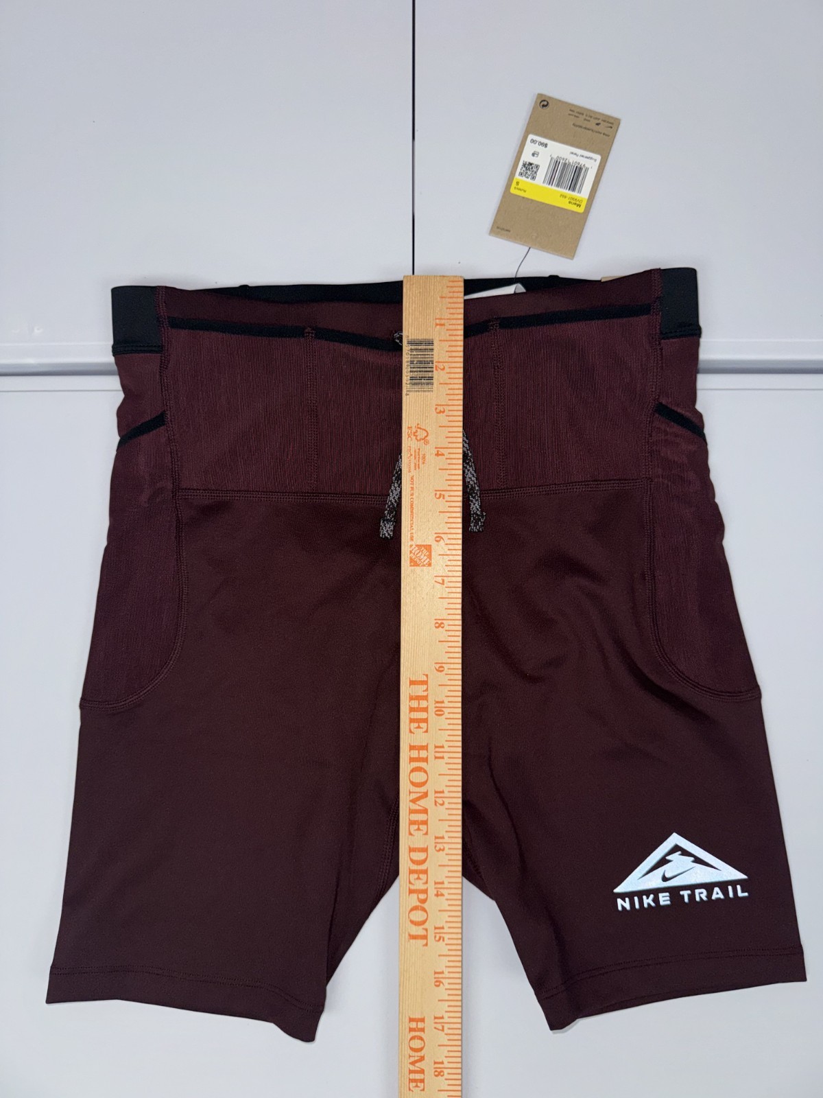 $90 Nike Men’s Small Trail Lava Loops 1/2 Running Tights Burgundy DV9307-652