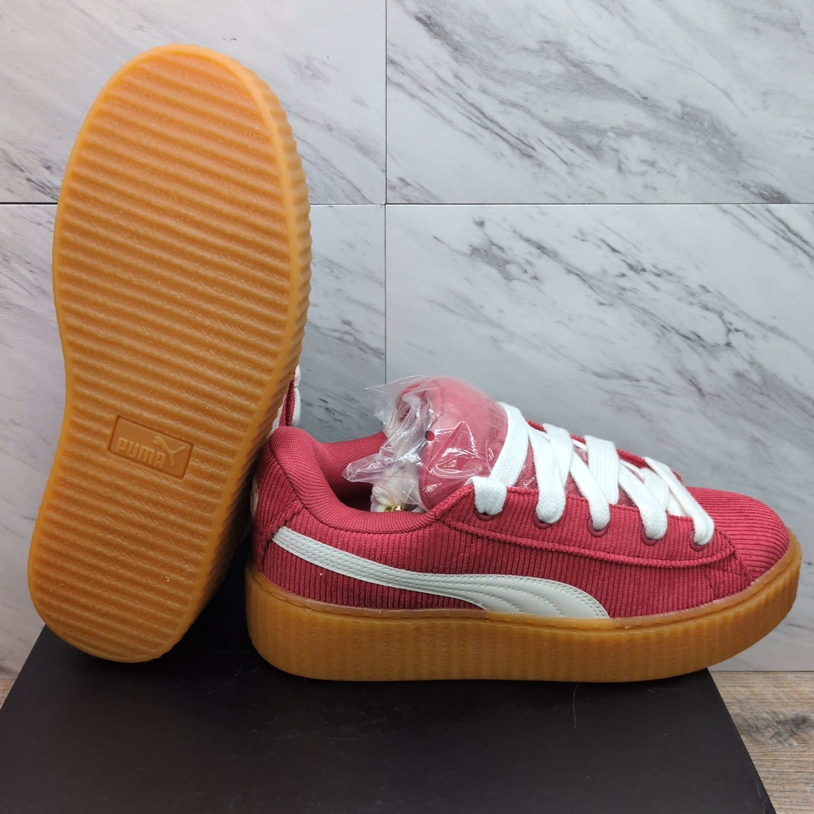 PUMA Fenty X Creeper Phatty Corduroy Women’s Size 9.5 Club Red White Gum Rihanna