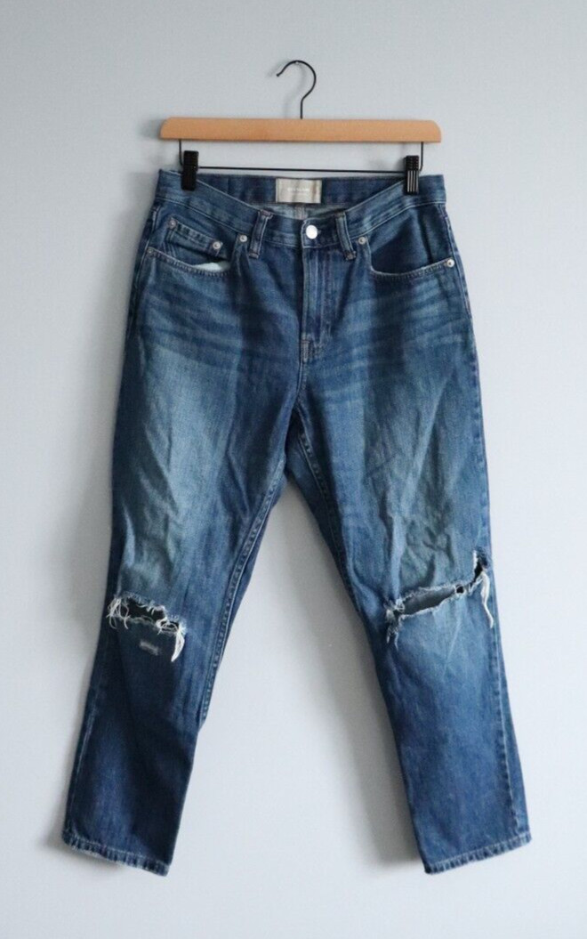 Everlane Women’s Sz 27R The Summer Distressed High Rise Medium Wash Denim Jeans