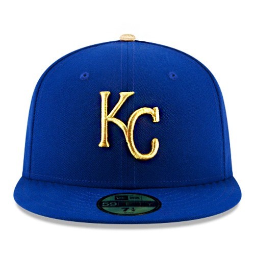 New Era Kansas City Royals Blue Fitted Hat MLB 2017 Authentic ALT Gold logo Cap