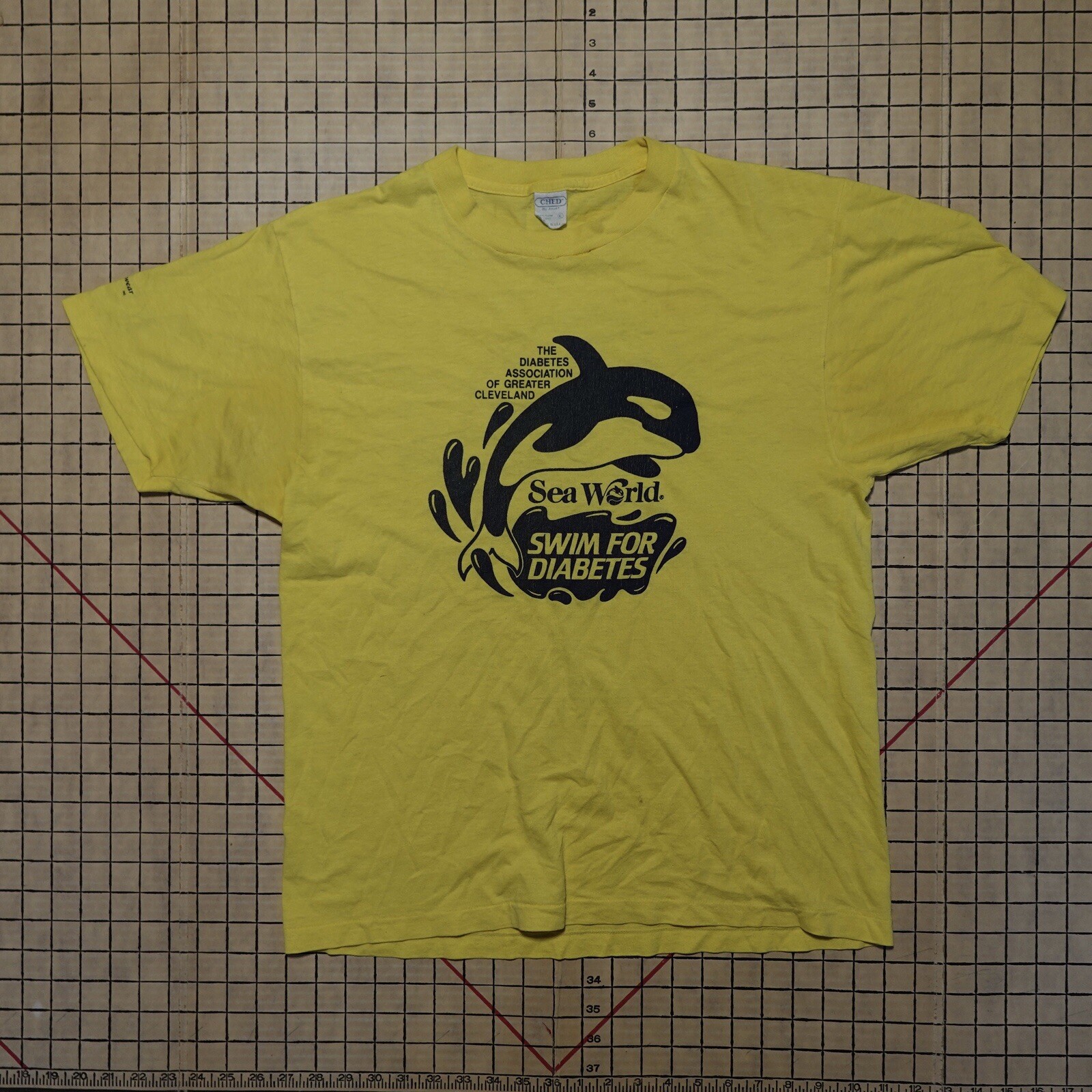 Vintage 1980s Seaworld Diabetes Swim Promotional T-shirt Ched By Anvil Sz XL USA