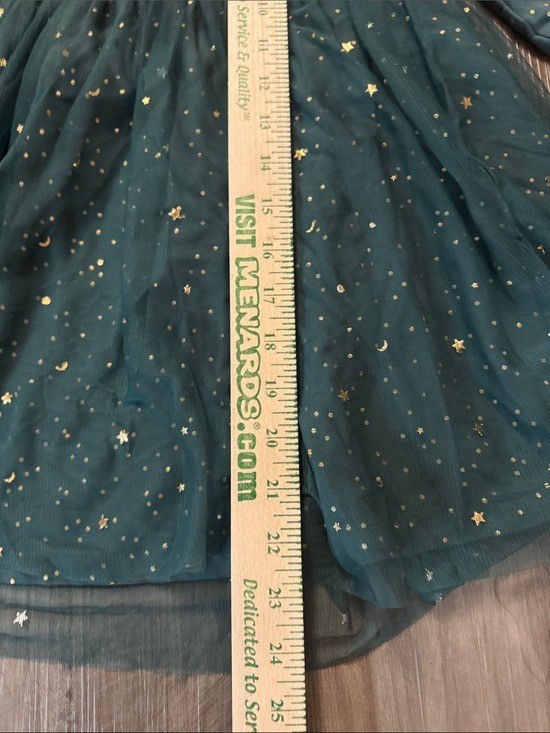 Hanna Andersson Shimmer Star Dress Juniper green tulle 110 5 girls holiday