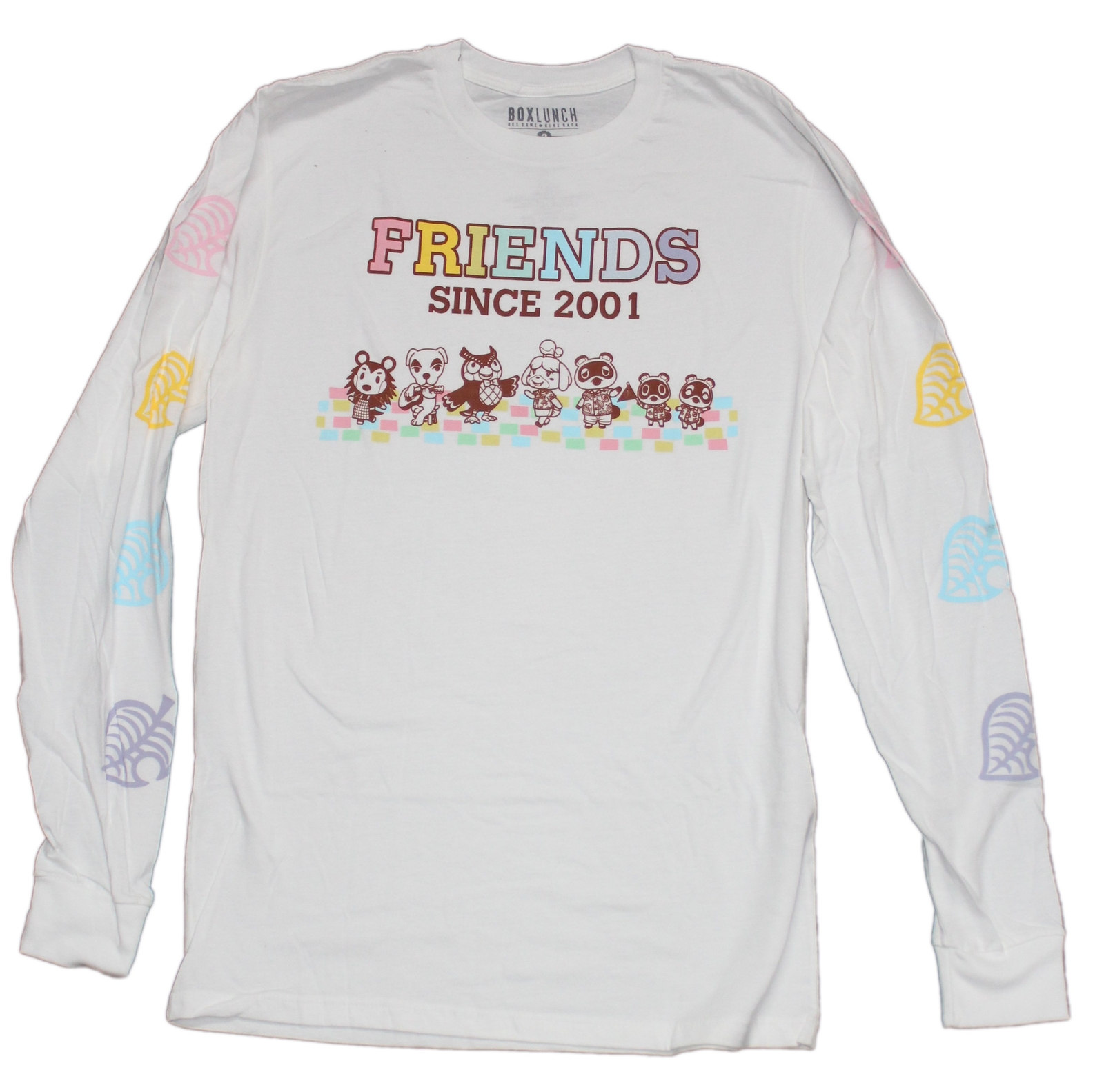 Animal Crossing Adult New T-Shirt – Friends Since 2001 Animals & Sleeve Symbols