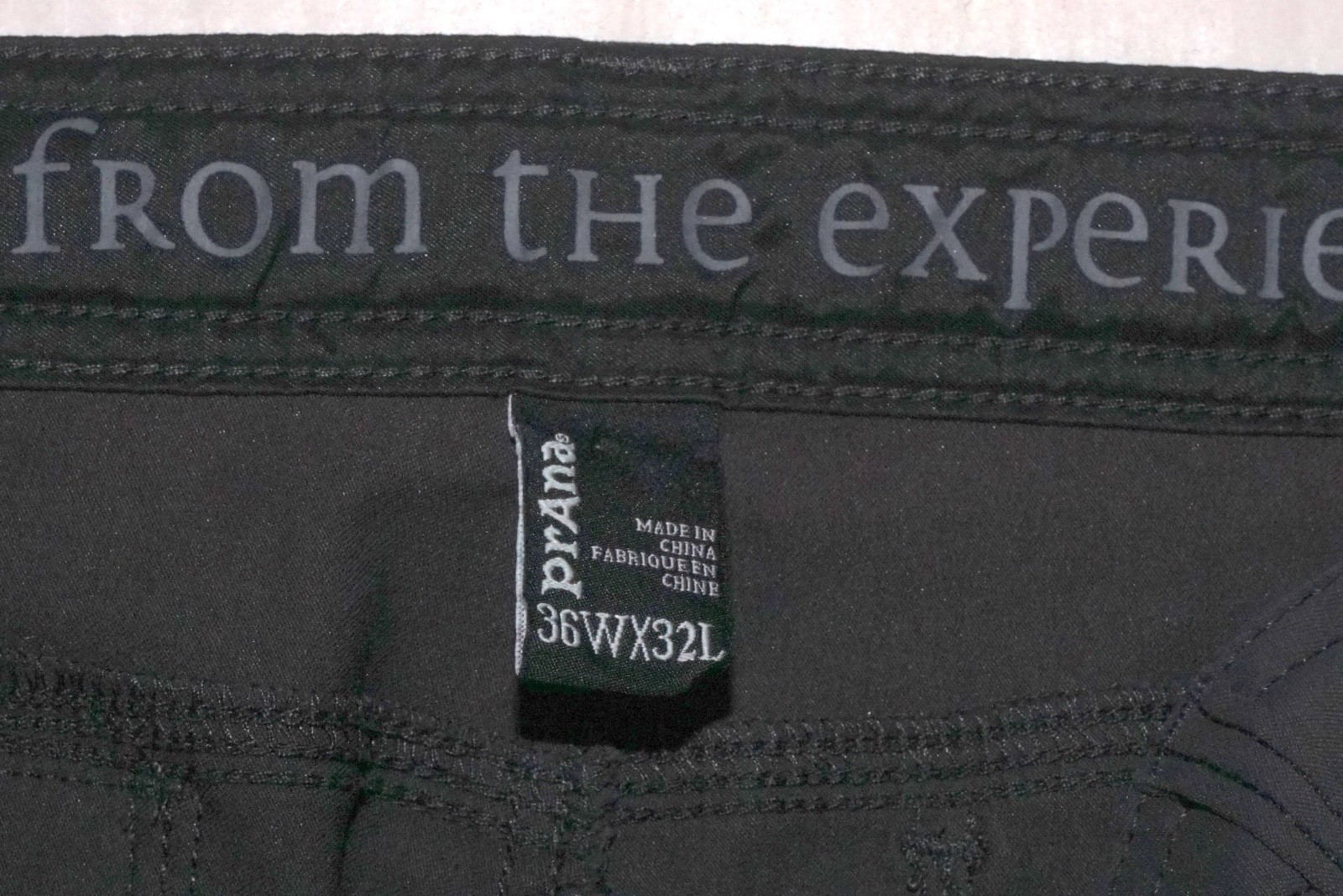 Prana Mens ZION Pants Iron Grey Stretch Convertible Roll-Up Size 36 x 32 A+