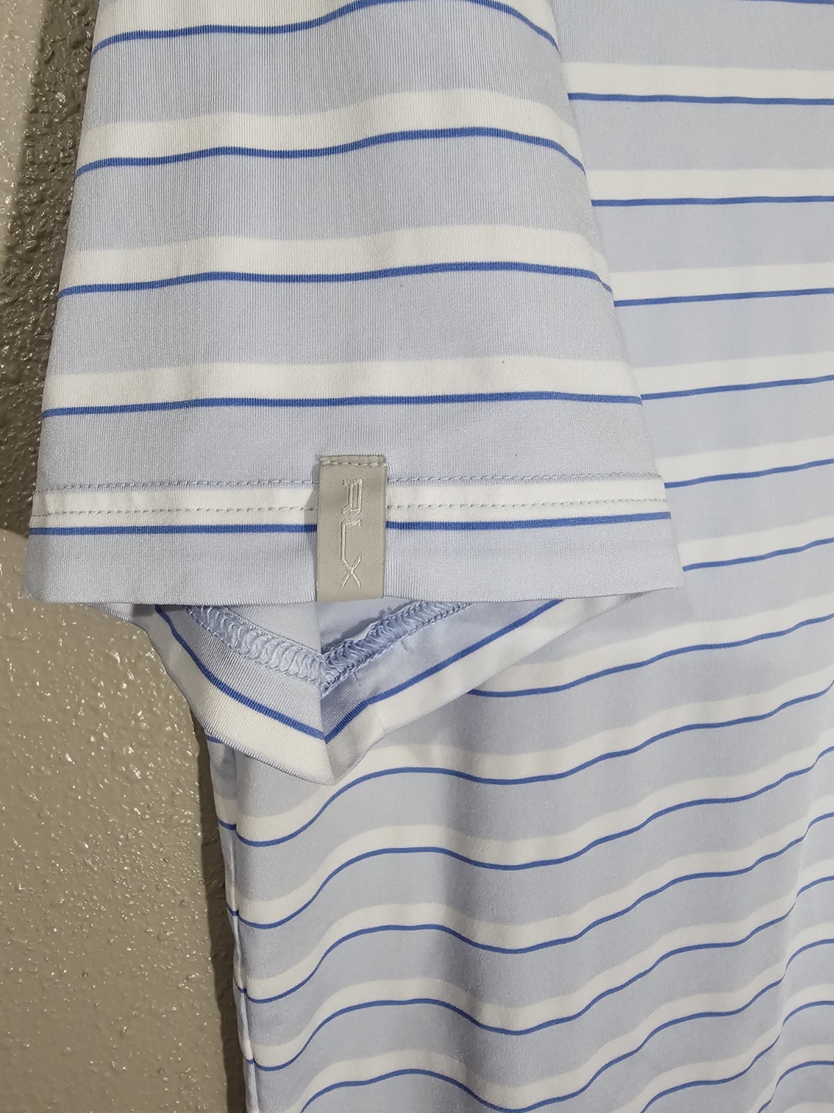 RLX Ralph Lauren Blue White Striped Polo Shirt Button Short Sleeve Men’s S