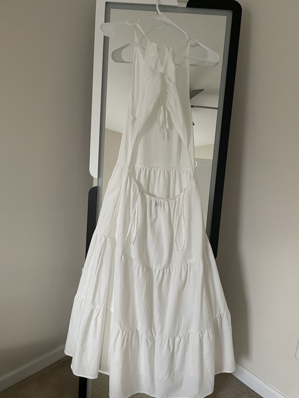 Petal and Pup Karine Halter Open Back 100% Cotton Dress – White Size 8/Medium