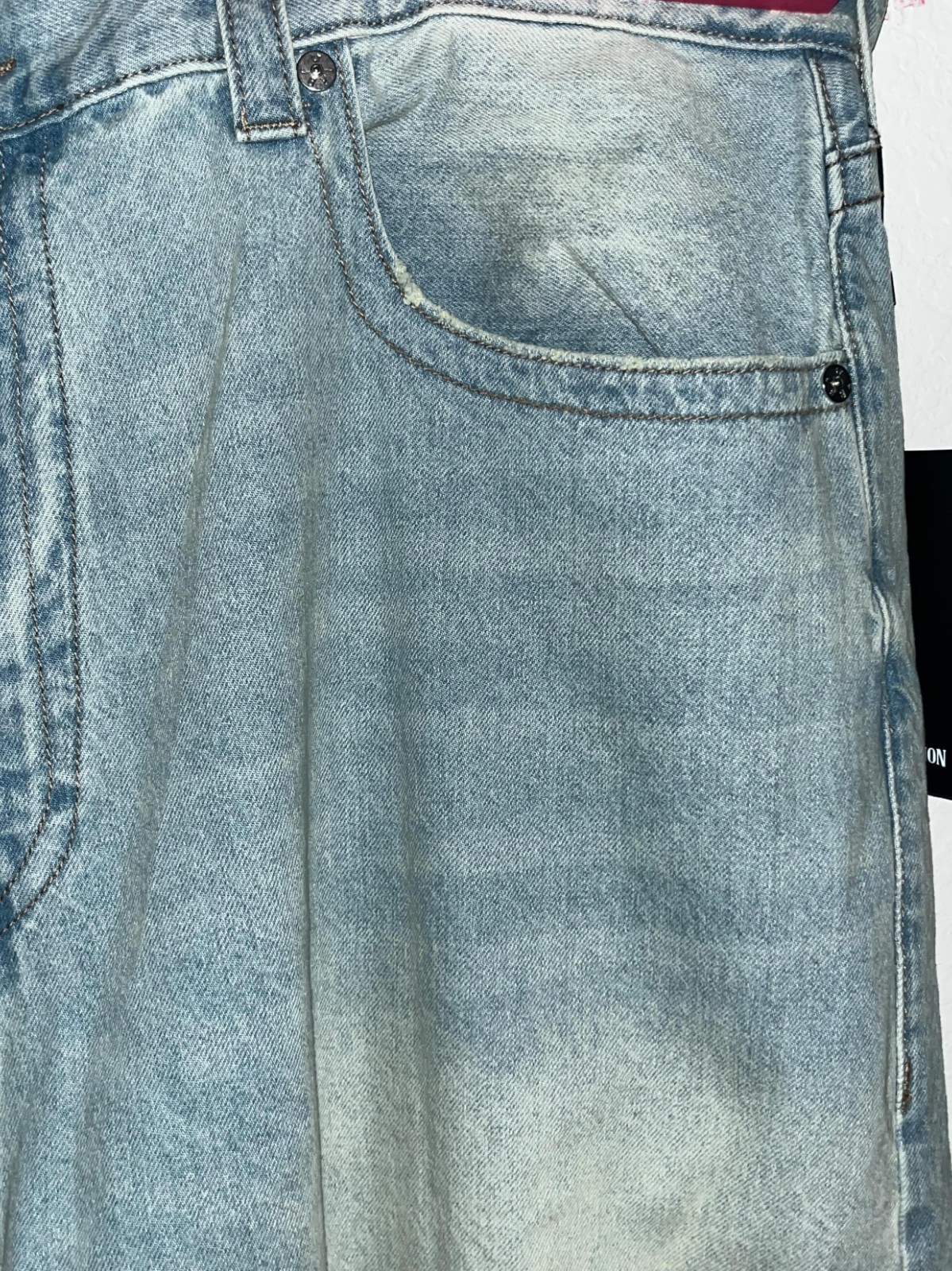 True Religion Baggy Wide Leg Jeans Light Wash Denim Men’s Size 44 NWOT Y2K