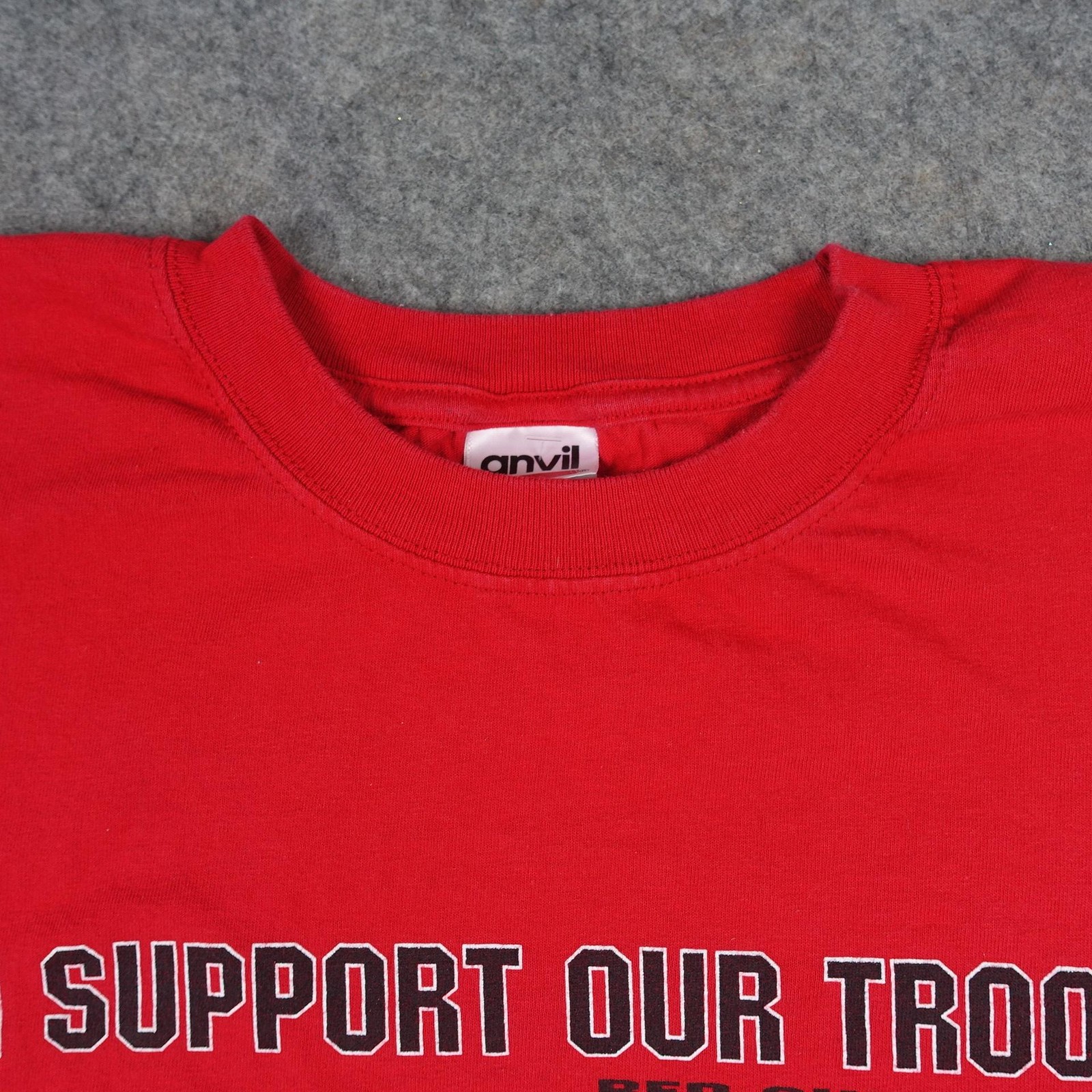 VINTAGE I Support Our Troops Shirt Mens XLarge Red Anvil Friday Long Sleeve Tee