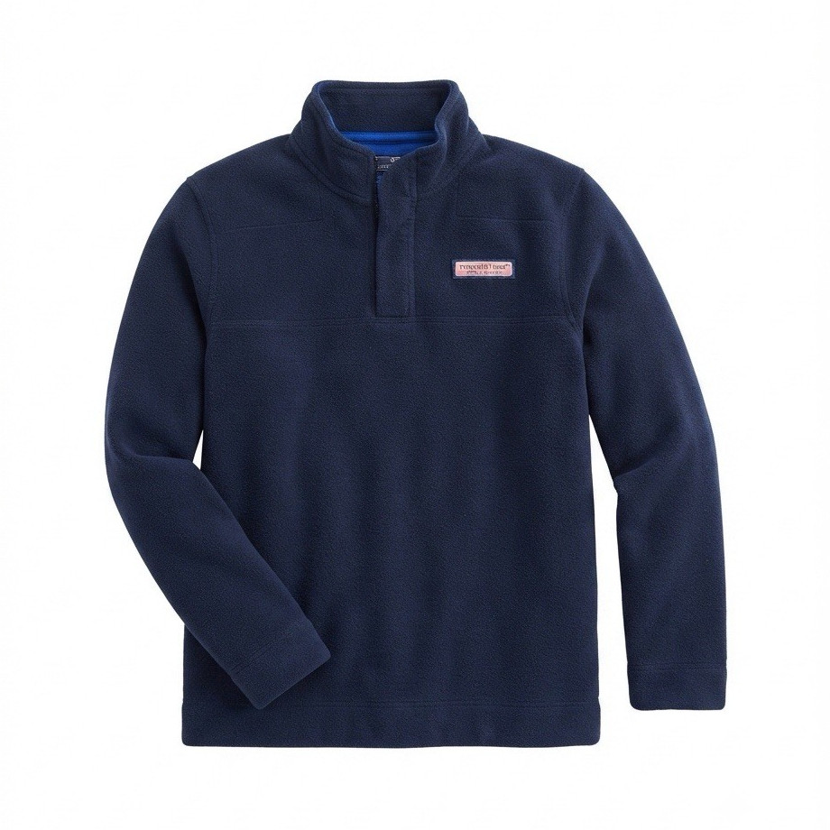 Vineyard Vines boys size 16 Navy 1/4 Zip Fleece Pullover Mock Neck Sweater L