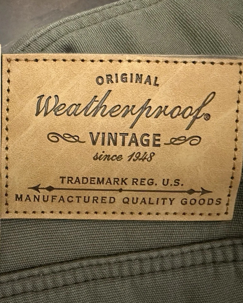 NWT Men’s Weatherproof Vintage Bonded Fleece Lining Stretch Canvas Pant 40X30