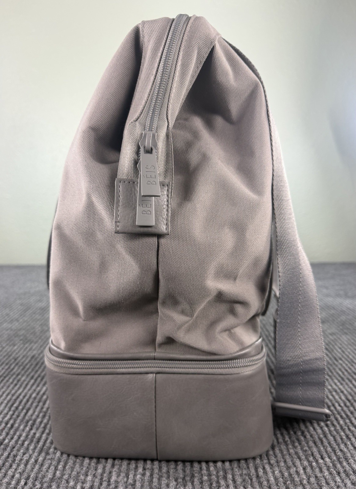 BEIS The Convertible Mini Weekender Travel Bag in Grey Excellent Condition