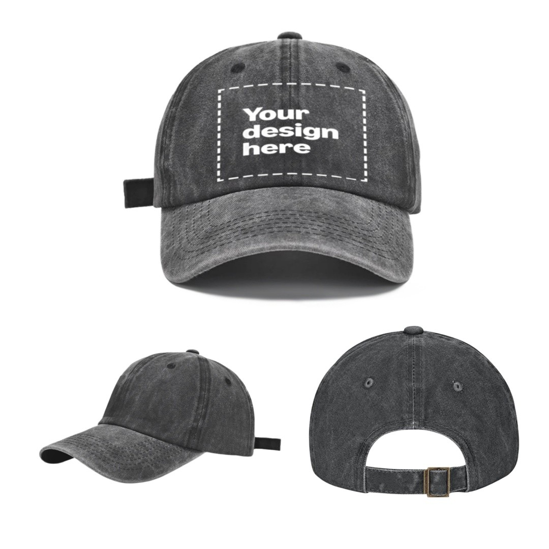 Unisex Outdoor Lovers Personal Name Custom Washed Denim Baseball Cap